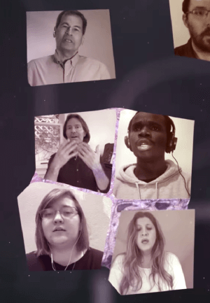 Screencap of a virtual choir rehearsal