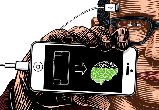 Phone/Brain illustration