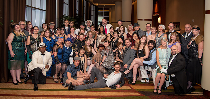 Members of the the GenY SIG pose for a photo before their Roaring '20s themed soirée at the 2019 Annual Gathering.