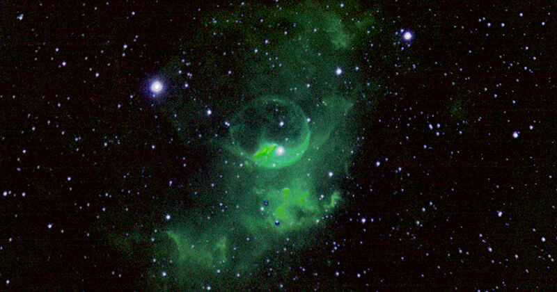 A photo of NGC 7635, also called the Bubble Nebula.