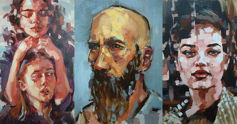 Oil paintings of a diverse set of individuals