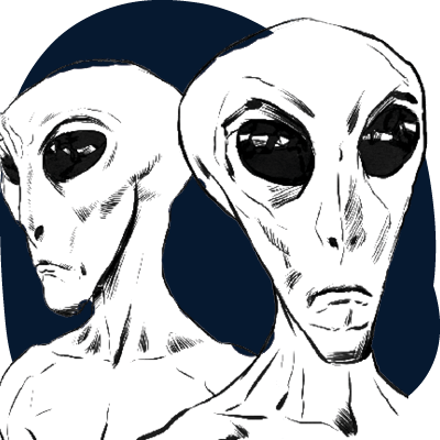 Illustration of two alien-looking fellows