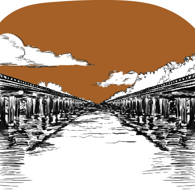 Illustration of a bridge over the bayou