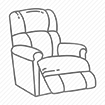 Small black and white image of a recliner