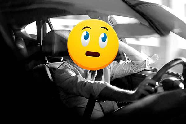 worried emoji driver