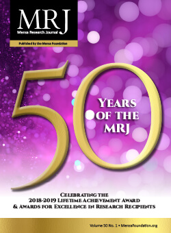 Mensa Research Journal Vol. 50, No. 1 cover