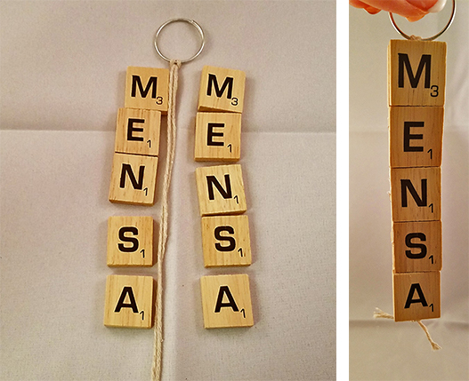 Glue preparation for our Scrabble keyring