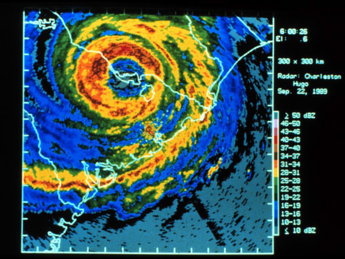 Hurricane Hugo satellite image
