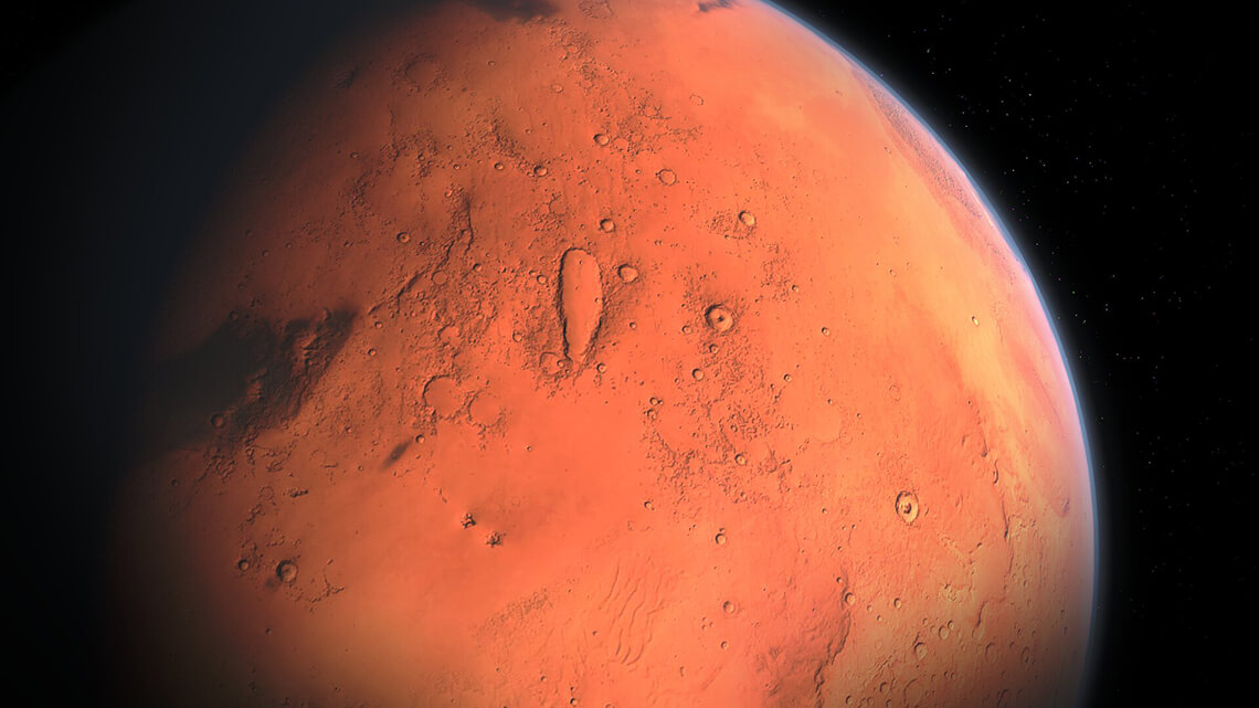 A high-resolution image of planet Mars