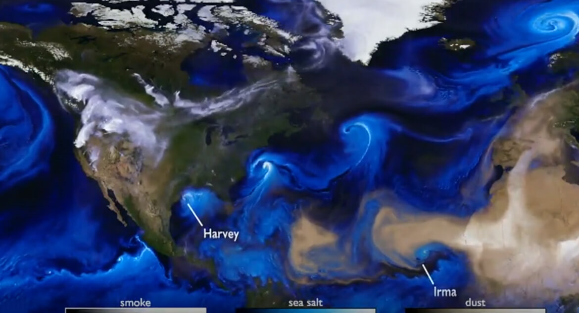 Satellite weather image of Hurricane Harvey