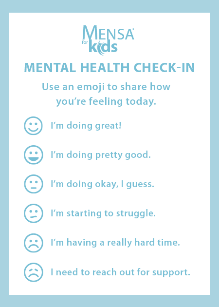 Mental health check-in chart